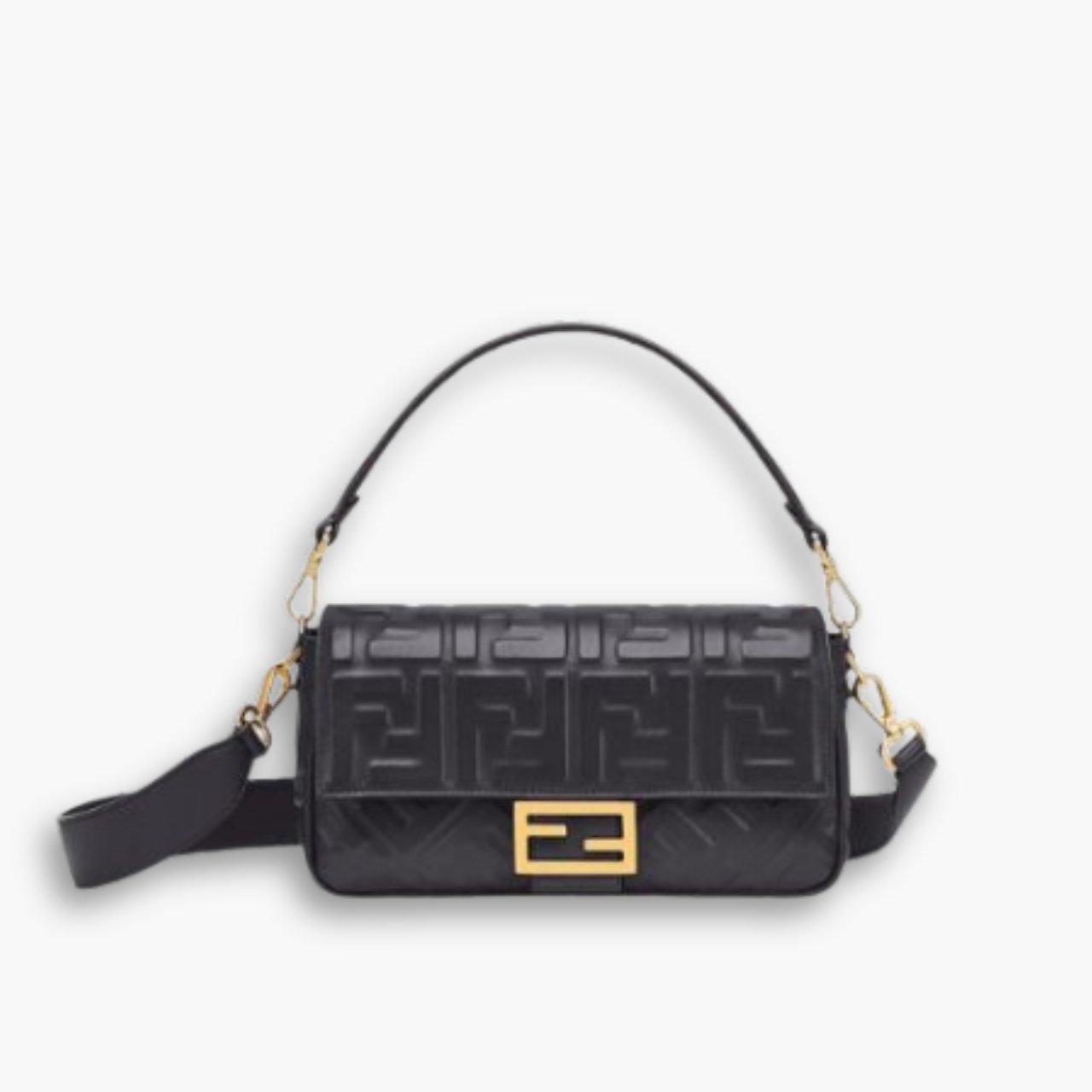 ELG_FDB1019.jpg Fendi Baguette Nappa Bag Black 27cm - Image 1