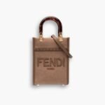 Fendi Sunshine Mini Bag Brown Flannel 18cm