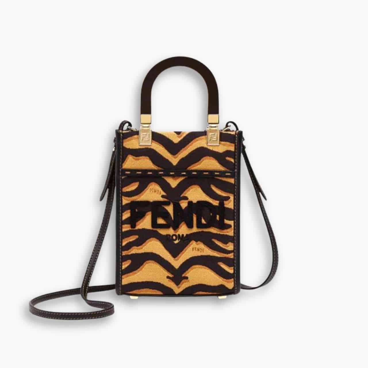ELG_FDB1059.jpg Fendi Sunshine Mini Bag Black Yellow 18cm 8BS051AJ7PF1GEU - Image 1
