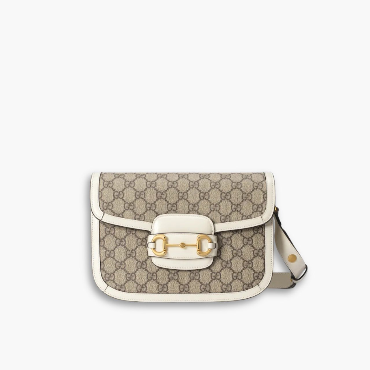 ELG_GCB1111.jpg Gucci Horsebit 1955 Bag Beige White 25cm 602204 92TCG 9761 - Image 1