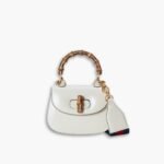 Gucci Bamboo 1947 Mini Bag White 17cm 686864 10ODT 8454