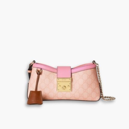 Gucci Padlock Small Shoulder Bag GG Pink 27 cm 811705 FAD3R 6244