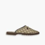 Gucci GG Slipper Horsebit Canvas Beige 655571 96G60 9762