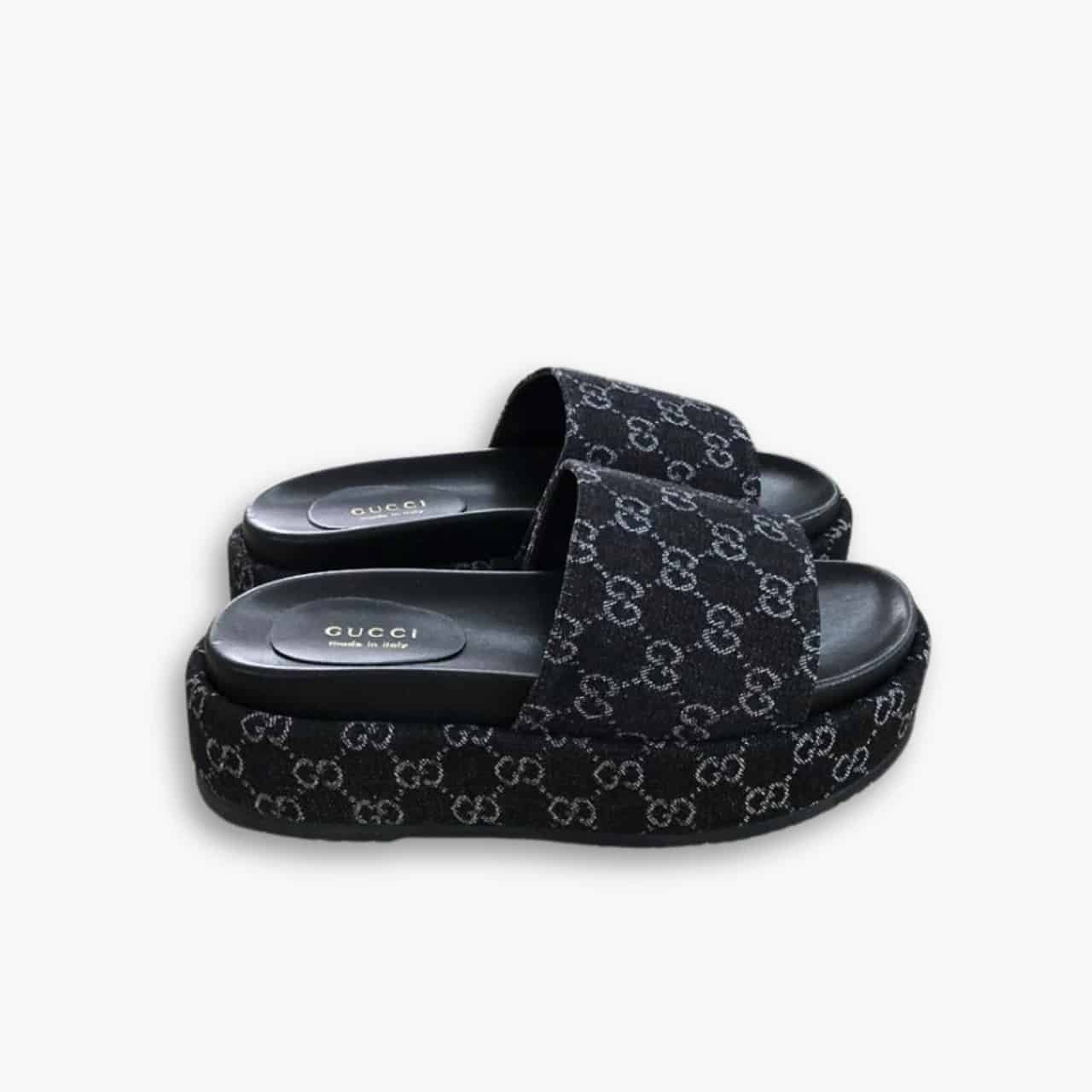 ELG_GCS1001-1-2.jpg Gucci Women’s Platform Slide Sandal Black - Image 1
