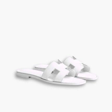 Hermes Slippers Flat Oran Full White H202272Z 2V350