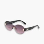 Celine Tortoise Luxe Oval Rimless Sunglasses Purple Rose