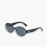 Celine Tortoise Luxe Oval Rimless Sunglasses Black