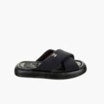 Chanel CC Logo Criss Cross Slides Black