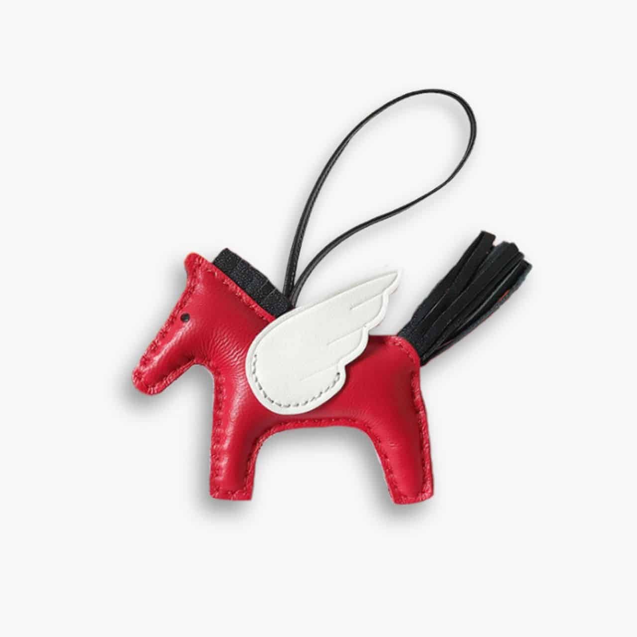 ELG_HMA1006.jpg Hermes Rodeo Pegase Charm Red White - Image 1