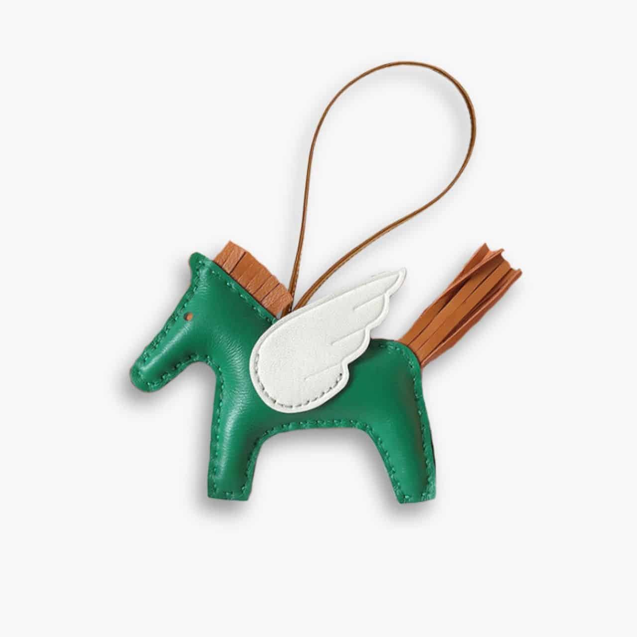 ELG_HMA1008-1.jpg Hermes Rodeo Pegase Charm Green White - Image 1