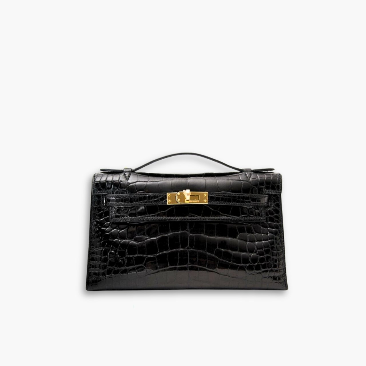 ELG_HMB1007-1.jpg Hermes Kelly Mini Pochette Shiny Alligator Black 21cm - Image 1