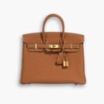 Hermes Birkin 25 Handbag Gold Brown 25cm