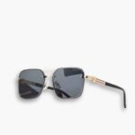Gucci Square Gradient Vintage Gold Metal Sunglasses Black