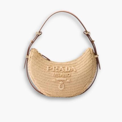 Prada Arqué Crochet Shoulder Bag Natural 22cm 1BC194 2M2T F0018 V OUO