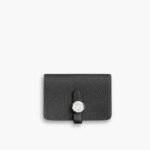 Hermes Dogon Duo Mini Wallet Black 11cm