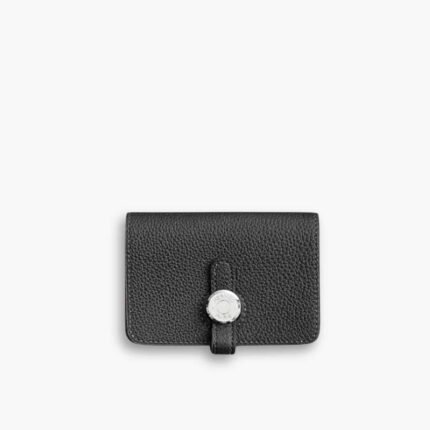 Hermes Dogon Duo Mini Wallet Black 11cm