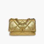 Chanel 19 Flap Bag In Gold Lambskin 25cm