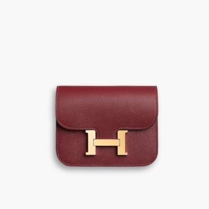 Hermès Constance Slim Wallet Evercolor Rouge 10cm H082501CCBE
