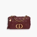 Dior Medium Caro Bag Burgundy 25cm