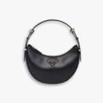 Prada Arched Leather Shoulder Bag Black 23cm 1BC194VOOOASK