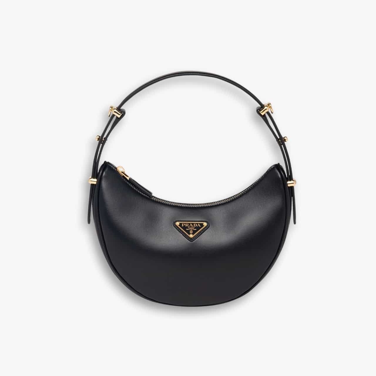 ELG_LVB1150-1-15-3.jpg Prada Arched Leather Shoulder Bag Black 23cm 1BC194VOOOASK - Image 1