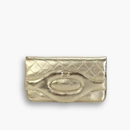 Chanel Small 31 Metallic Crumpled Pouch Bag Gold 24cm