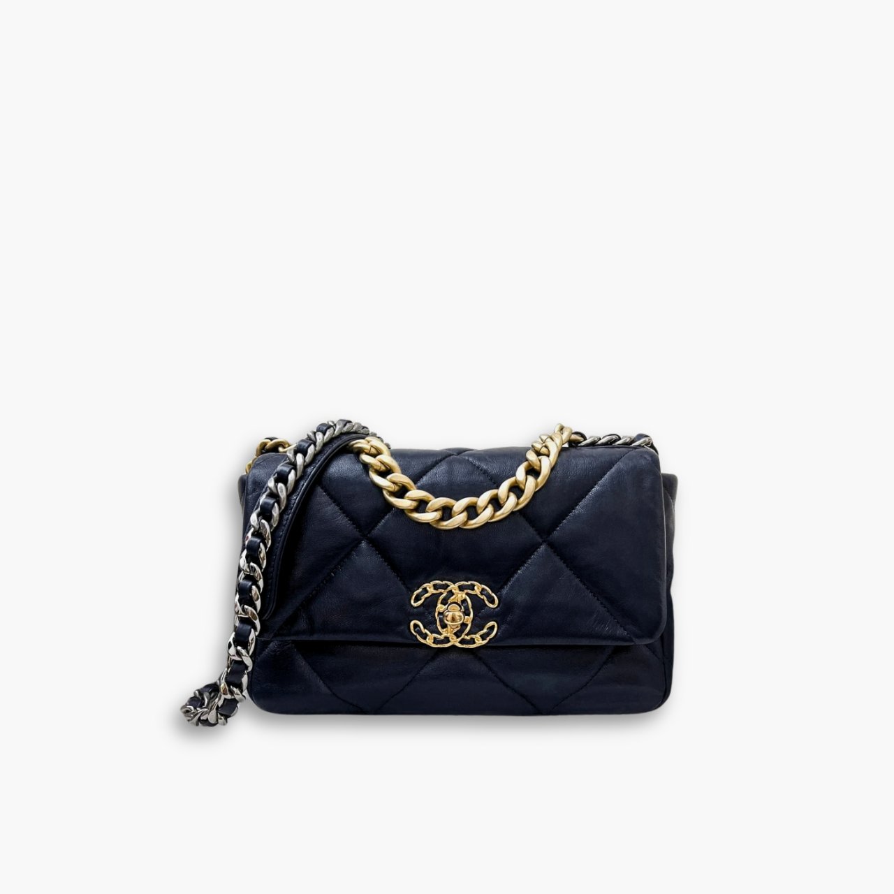 ELG_LVB1150-2-10.jpg Chanel 19 Bag Lambskin Midnight Blue 28cm - Image 1