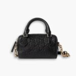 Gucci GG Emblem Super Mini Top Handle Bag Black 16cm 815255 AAEEM 1000