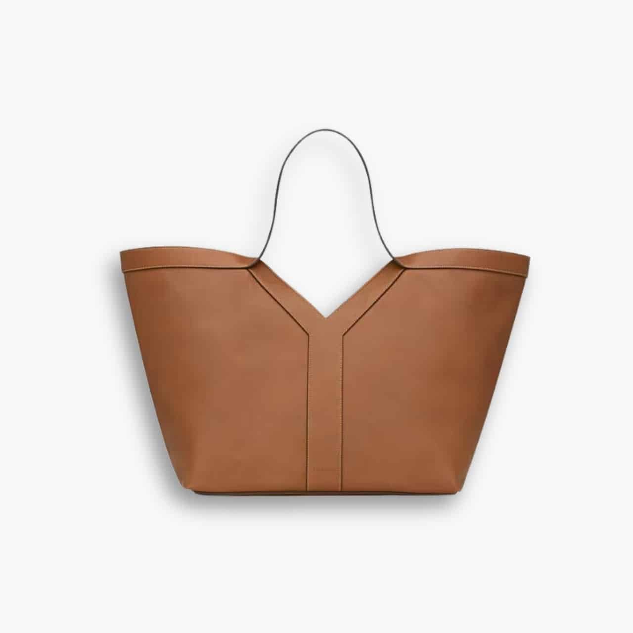 ELG_LVB1150-2-2-1.jpg Saint Laurent Y Tote In Leather Brown 36cm 817602AAEC36359 - Image 1