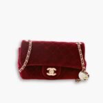 Chanel Velvet Pearl Crush Mini Flap Bag Burgundy 20cm
