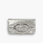 Chanel Small 31 Metallic Crumpled Pouch Bag Silver 24cm