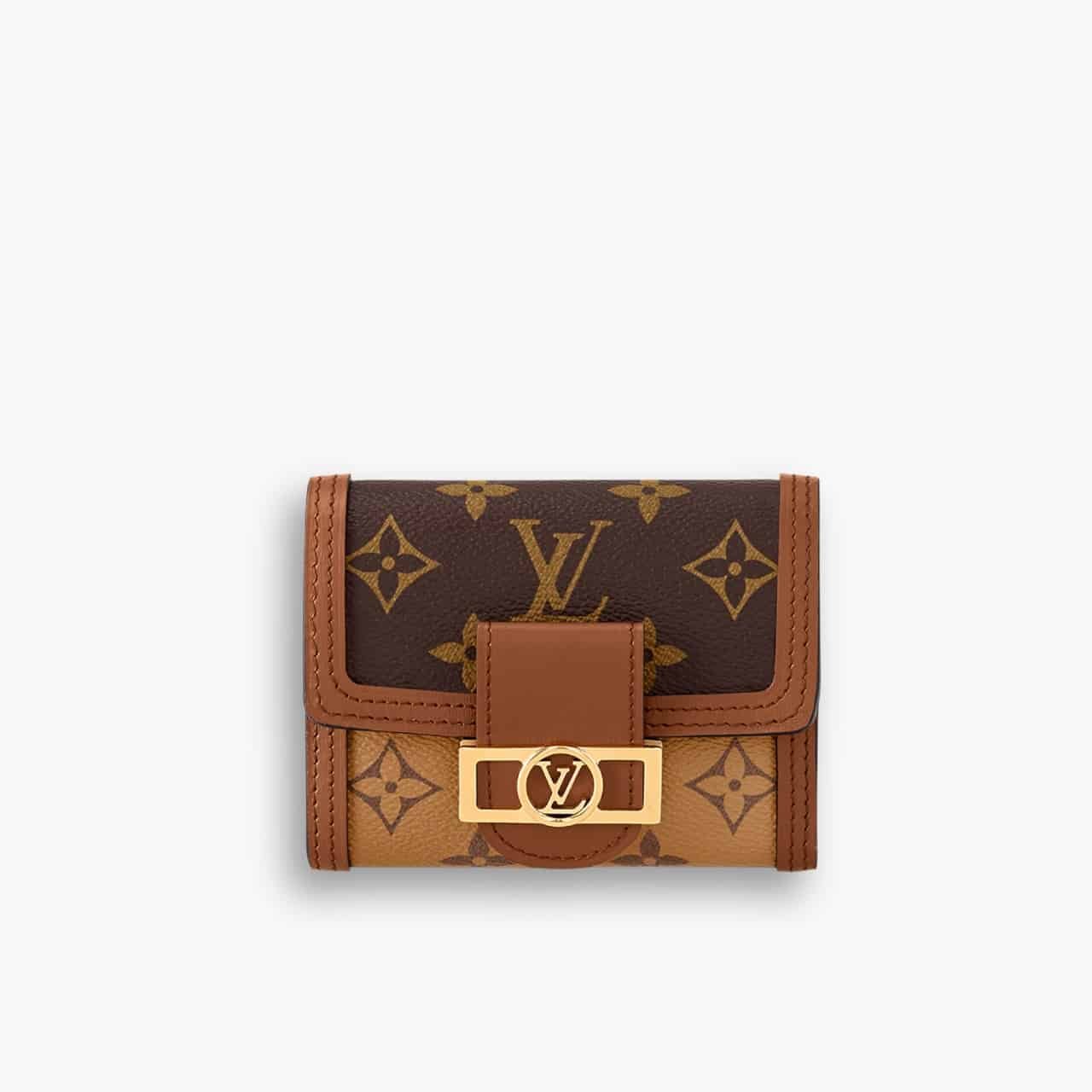 ELG_LVB1150-3-1-2.jpg Louis Vuitton Dauphine Compact Wallet Brown 12cm M68725 - Image 1