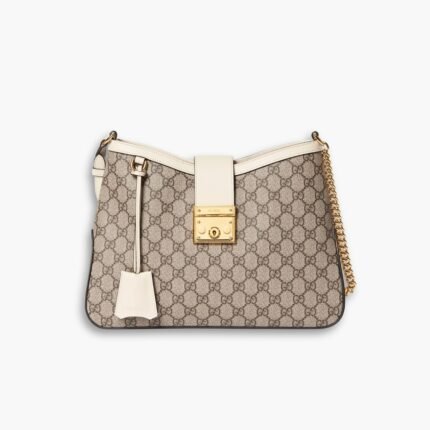 Gucci Padlock GG Medium Shoulder Bag White 33cm 795113 KHNKG 9761
