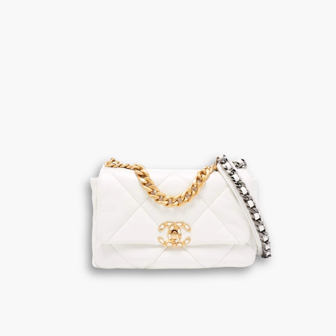 ELG_LVB1150-3-7.jpg Chanel 19 Bag Lambskin White 28cm - Image 1
