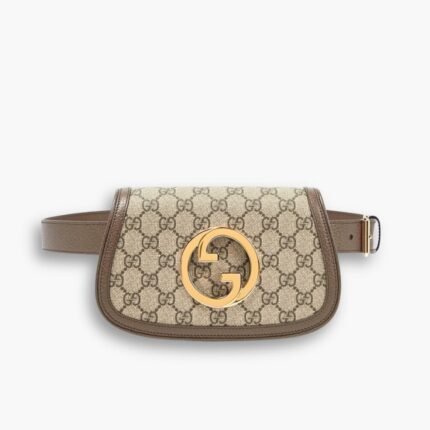 Gucci Blondie Leather Trimmed Belt Bag Brown 28cm