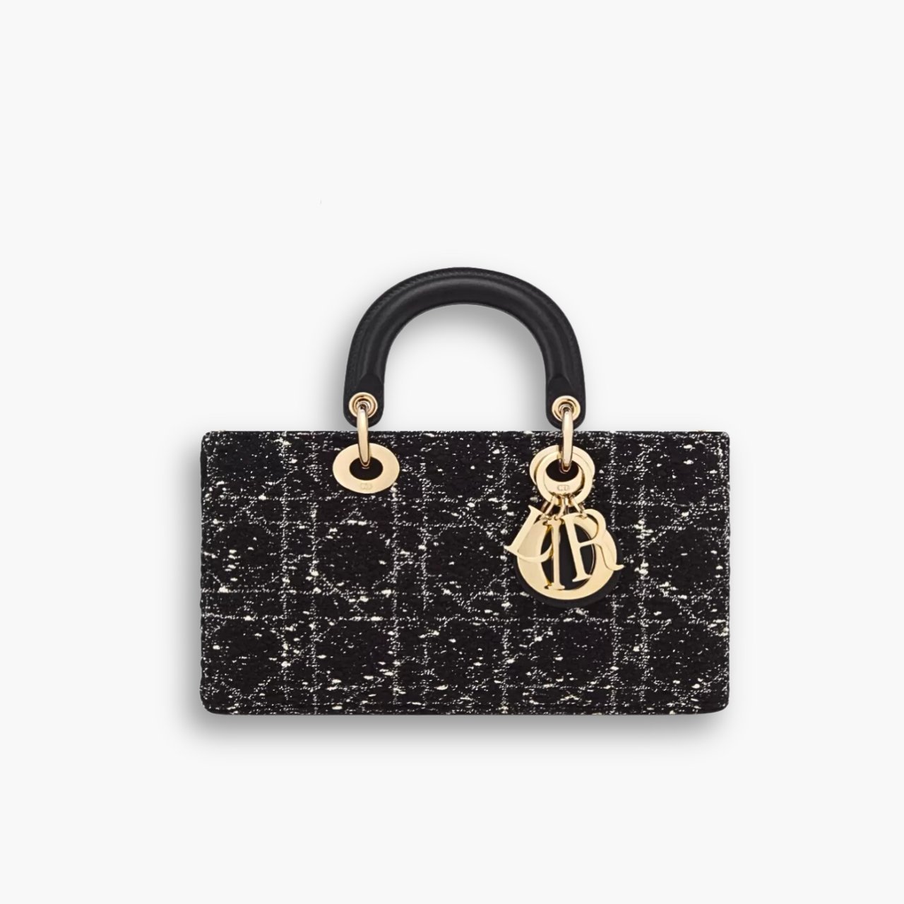 ELG_LVB1150-4-4.jpg Dior Medium Lady D Joy Bag Tweed Black 26cm - Image 1