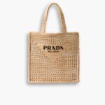 Prada Crochet Tote Bag Natural 38cm 1BG393 2C2T F0018 V OOO