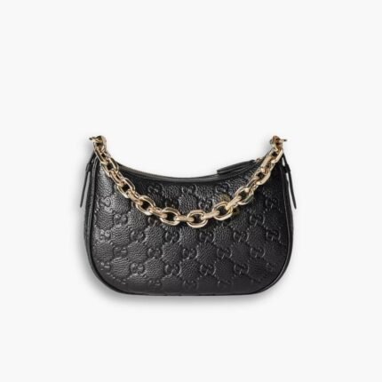Gucci GG Emblem Small Shoulder Bag Black 23cm 815409 AAEEM 1000