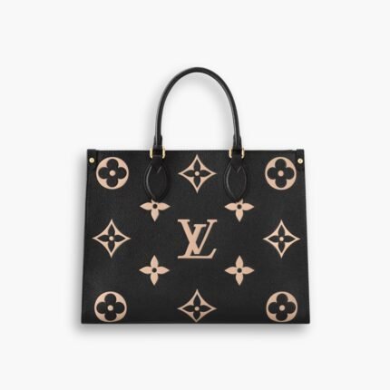 Louis Vuitton Onthego MM Bicolor Monogram Black Beige M45495 35cm