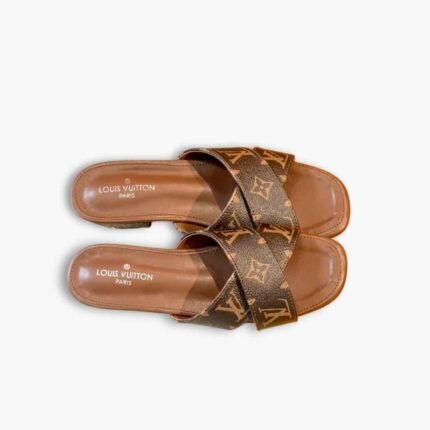 Louis Vuitton Strappy Flat Mule Monogram Brown