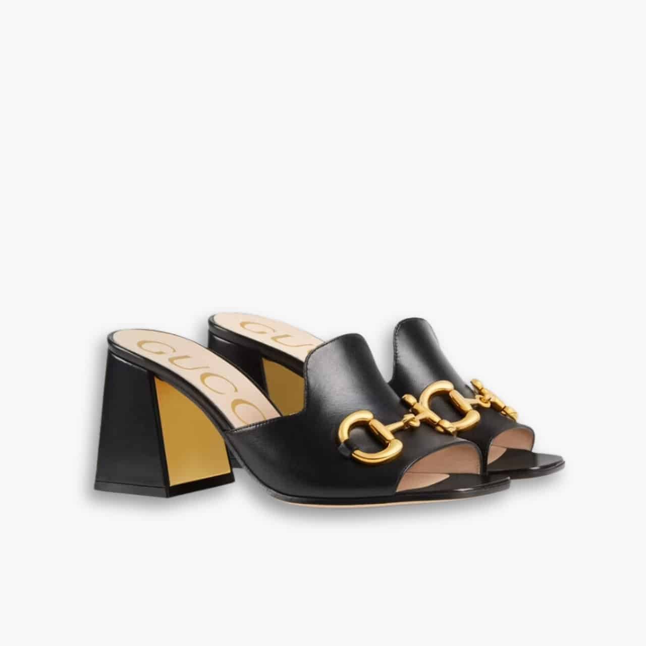 ELG_LVS1007-4-1-1.jpg Gucci Women’s Slide Sandal With Horsebit Black 655412 BKO00 1000 - Image 1
