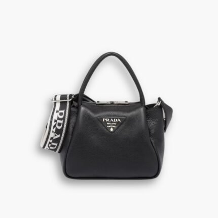 Prada Small Leather Handbag Black 23cm