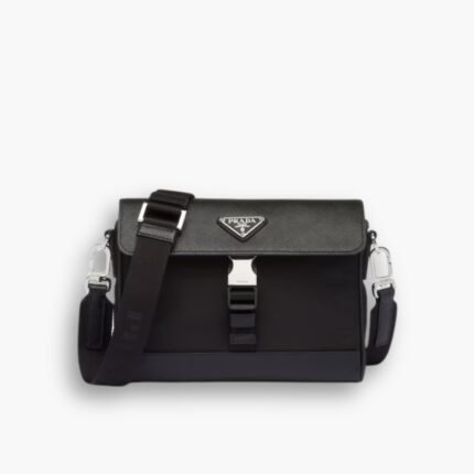 Prada Re Nylon and Saffiano Black 20Cm