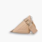 Prada Triangle Leather Shoulder Bag Sand Beige 27cm