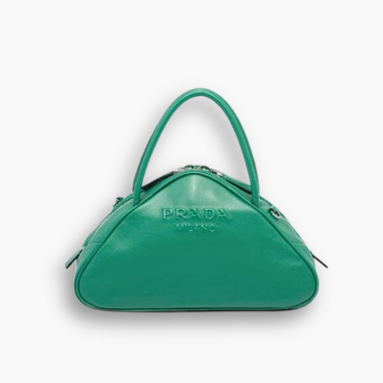 ELG_PRB1038-1.jpg Prada Triangle Leather Bag Green 25Cm - Image 1