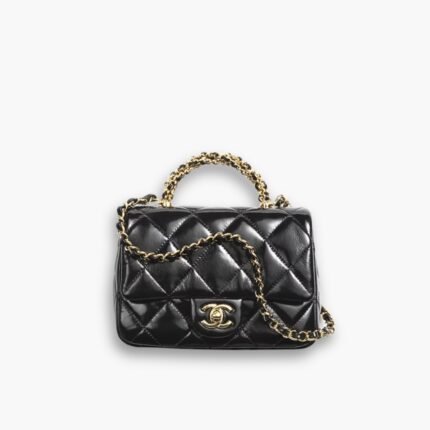 Chanel Mini Flap Bag With Handle Black 19cm AS5032 B17665 94305
