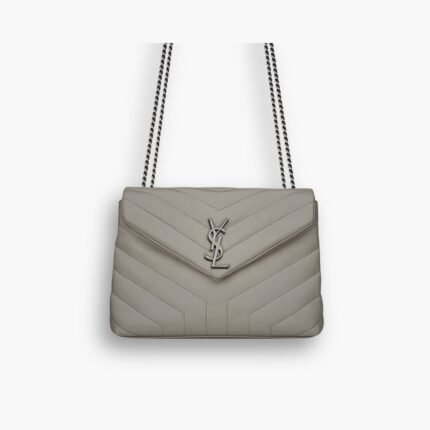 Saint Laurent Loulou Small Grey Nickel 25cm