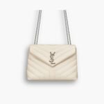 Saint Laurent Loulou Small White Nickel 25cm