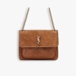 Saint Laurent Niki Baby Chain Bag In Suede Brown 28cm 6237483