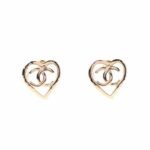 Chanel Metal Cc Heart Coco In Love Earrings Gold